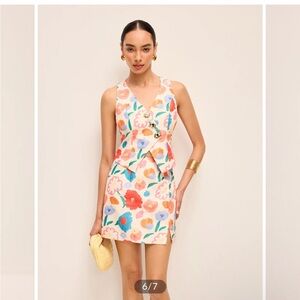 NWOT Commense Floral Skirt Set - Orange and Blue